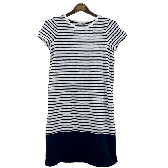 Boden Dresses & Skirts - Boden Tee Shirt Dress Navy Blue White Costal Size 6 Long 100% Cotton
